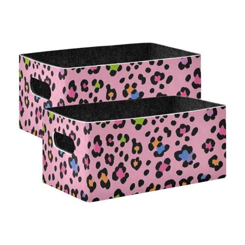 Voucong Aufbewahrungsbehälter für Kleiderschrank, 2 Stück, Leopardenmuster, Rosa Voucong Aufbewahrungsbehälter für Kleiderschrank, 2 Stück, Leopardenmuster, Rosa von voucong
