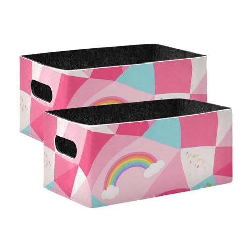 Voucong Aufbewahrungsbehälter für Kleiderschrank, Cartoon, Rosa, 2 Stück Voucong Aufbewahrungsbehälter für Kleiderschrank, Cartoon, Rosa, 2 Stück von voucong