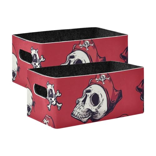 Voucong Skulls Piraten-Aufbewahrungsbehälter für Kleiderschrank, 2 Stück von voucong