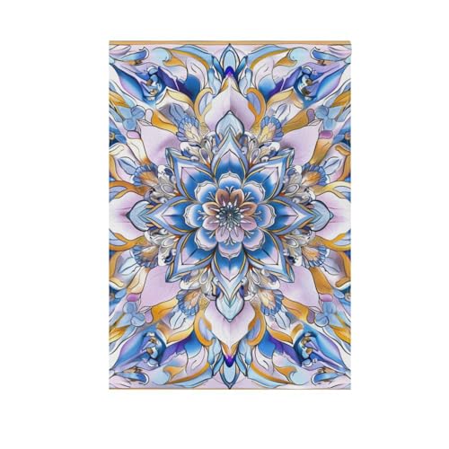 Wimpelkette im Boho-Stil, Blumenmuster, goldfarben, violett, für den Außenbereich, Osterbanner für den Außenbereich, 71 x 101 cm, doppelseitig Wimpelkette im Boho-Stil, Blumenmuster, goldfarben, violett, für den Außenbereich, Osterbanner für den Außenbereich, 71 x 101 cm, doppelseitig von voucong