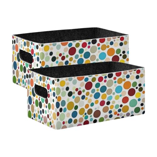 voucong 2 Stück Moderne Regalkörbe mit bunten Punkten für Schrank, Regal, Kommode voucong 2 Stück Moderne Regalkörbe mit bunten Punkten für Schrank, Regal, Kommode von voucong