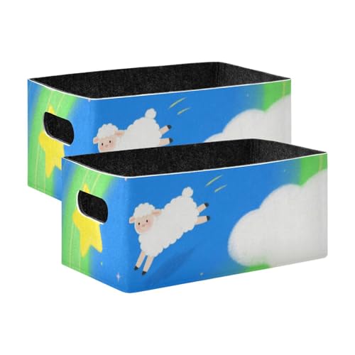 voucong 2 dekorative Körbe aus weißem Schaf, Cartoon-Design, für Kleiderschrank voucong 2 dekorative Körbe aus weißem Schaf, Cartoon-Design, für Kleiderschrank von voucong
