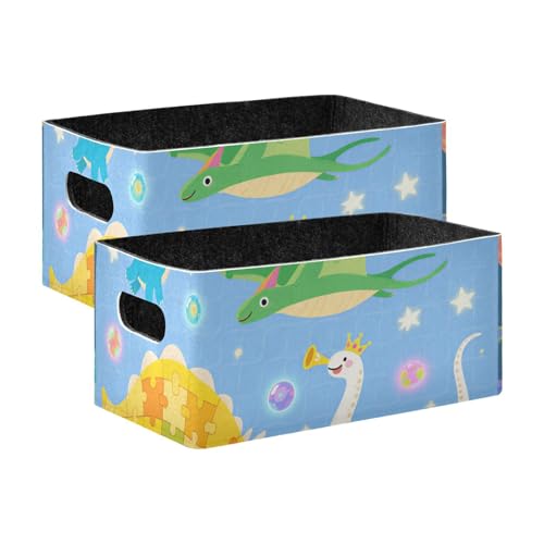 voucong 2 rechteckige Aufbewahrungskörbe mit Cartoon-Dinosaurier-Motiv für Kleiderschrank voucong 2 rechteckige Aufbewahrungskörbe mit Cartoon-Dinosaurier-Motiv für Kleiderschrank von voucong