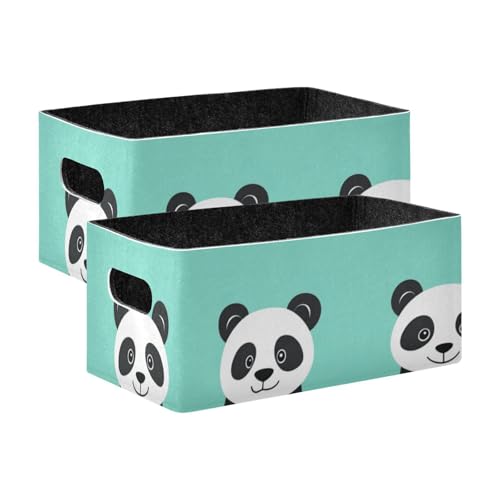 voucong 2 x große türkisfarbene Panda-Aufbewahrungskörbe für Kleiderschränke voucong 2 x große türkisfarbene Panda-Aufbewahrungskörbe für Kleiderschränke von voucong