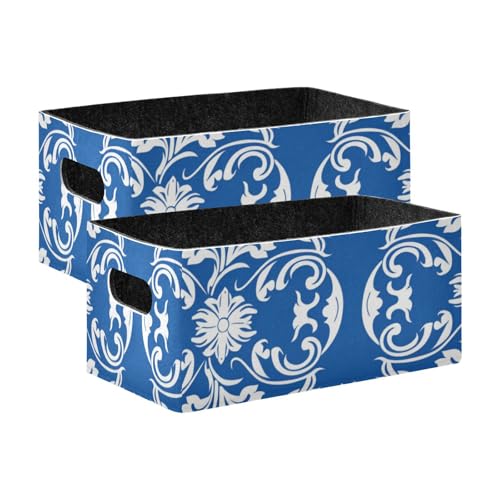 voucong 2 x klassische Blumenkörbe in Königsblau für Schrank, Regal, Kommode voucong 2 x klassische Blumenkörbe in Königsblau für Schrank, Regal, Kommode von voucong