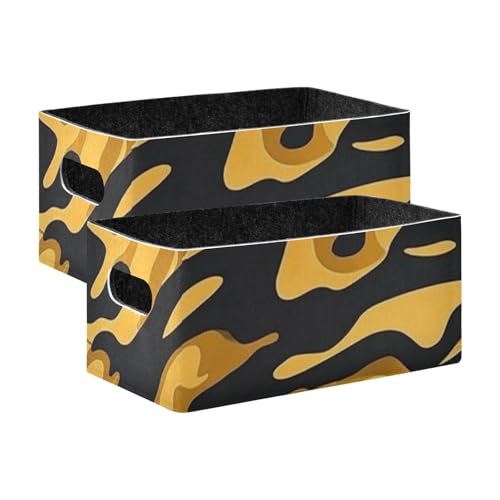 voucong - 2er Set Dekokorb Metall Camouflage Gold Schwarz Regalkorb Bücherregal voucong - 2er Set Dekokorb Metall Camouflage Gold Schwarz Regalkorb Bücherregal von voucong