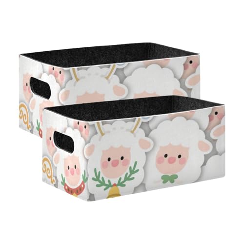 voucong 2er Set Faltbare Aufbewahrungsboxen Schaf weiß für Regale Schränke Schubladen voucong 2er Set Faltbare Aufbewahrungsboxen Schaf weiß für Regale Schränke Schubladen von voucong