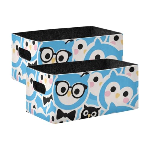 voucong 2er Set Große Aufbewahrungsboxen Faltbar Aufbewahrungsboxen für Schlafzimmer Wohnzimmer Badezimmer Regale Blau von voucong