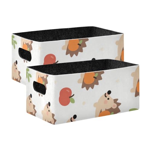 voucong 2er Set Große Aufbewahrungsboxen Igel Braun Stoff Aufbewahrungsboxen für Schlafzimmer Wohnzimmer Badezimmer Regale von voucong