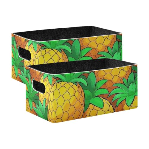 voucong Ananas- und Obst-Organizer für Regale, Schubladen, Computer, Spielzimmer, Klassenzimmer, Büro, 2 Stück von voucong