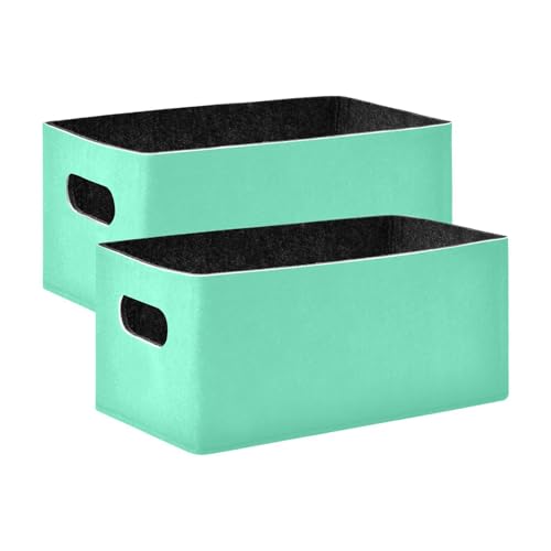 voucong Aqua Marine Aufbewahrungskörbe aus Stoff, groß, einfarbig, für Kleiderschrank, 2 Stück voucong Aqua Marine Aufbewahrungskörbe aus Stoff, groß, einfarbig, für Kleiderschrank, 2 Stück von voucong