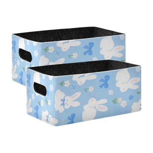 voucong Aufbewahrungskörbe für Kleiderschränke mit Hasen-Motiv, Weiß, 2 Stück voucong Aufbewahrungskörbe für Kleiderschränke mit Hasen-Motiv, Weiß, 2 Stück von voucong