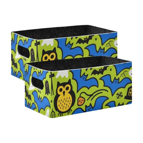 voucong Aufbewahrungswürfel für Kleiderschrank, Fledermaus und Eule, Blau, 2 Stück voucong Aufbewahrungswürfel für Kleiderschrank, Fledermaus und Eule, Blau, 2 Stück von voucong
