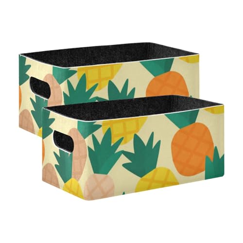 voucong Dekorative Ananas-Körbe, 2 Stück, gelb, 2 Stück, große dekorative Aufbewahrungskörbe für Kleiderschrank voucong Dekorative Ananas-Körbe, 2 Stück, gelb, 2 Stück, große dekorative Aufbewahrungskörbe für Kleiderschrank von voucong