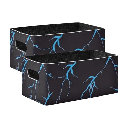 voucong Dekorative Aufbewahrungskörbe für Kleiderschrank, 2 Stück, Blitz-Design, Blau voucong Dekorative Aufbewahrungskörbe für Kleiderschrank, 2 Stück, Blitz-Design, Blau von voucong