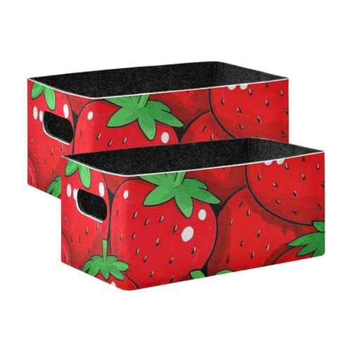 voucong Dekorative Obst- und Erdbeerkörbe für Regale, Schubladen, Computer, Spielzimmer, Klassenzimmer, Büro, 2 Stück von voucong