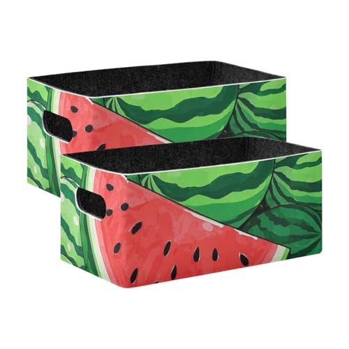 voucong Faltbare Aufbewahrungskörbe für Wassermelone und Obst, Cartoon-Design, robust, Geschenk aus Stoff, 2 Stück von voucong