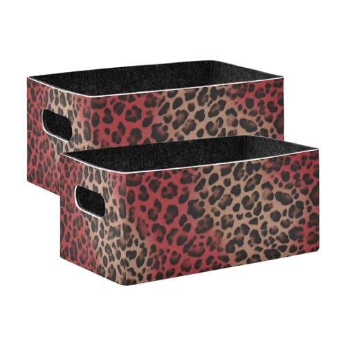 voucong Großer Kleiderschrank Organizer mit Leopardenmuster, karminrot, 2 Stück voucong Großer Kleiderschrank Organizer mit Leopardenmuster, karminrot, 2 Stück von voucong