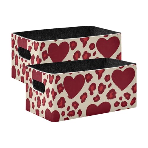 voucong Love Aufbewahrungskörbe für Kleiderschränke, Leopardenmuster, Rot, 2 Stück voucong Love Aufbewahrungskörbe für Kleiderschränke, Leopardenmuster, Rot, 2 Stück von voucong