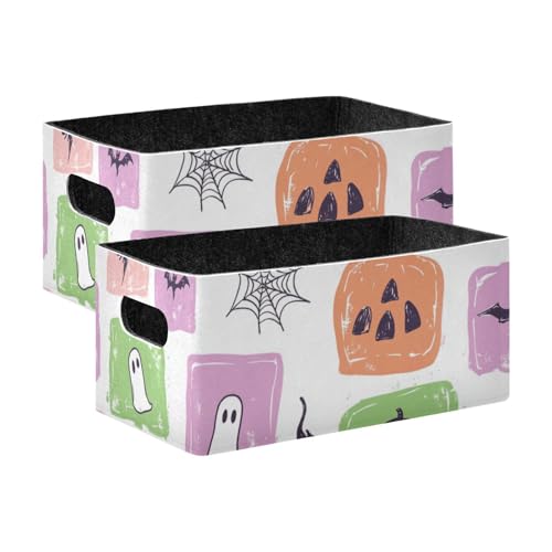 voucong Minimalistische Aufbewahrungskörbe für Kleiderschrank, Cartoon-Halloween-Design, 2 Stück voucong Minimalistische Aufbewahrungskörbe für Kleiderschrank, Cartoon-Halloween-Design, 2 Stück von voucong