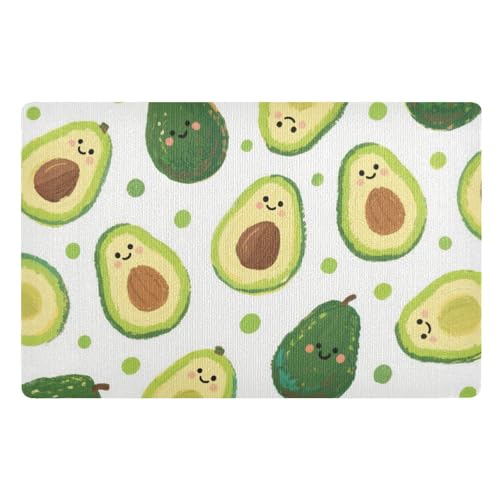 voucong Schmutzfangmatte mit niedlicher und Cartoonischer grüner Avocado, 81,3 x 50,8 cm, rutschfeste Gummi-Rückseite, saugfähig, für Eingangsbereich, Innen- und Außenbereich, Urlaubseingang voucong Schmutzfangmatte mit niedlicher und Cartoonischer grüner Avocado, 81,3 x 50,8 cm, rutschfeste Gummi-Rückseite, saugfähig, für Eingangsbereich, Innen- und Außenbereich, Urlaubseingang von voucong