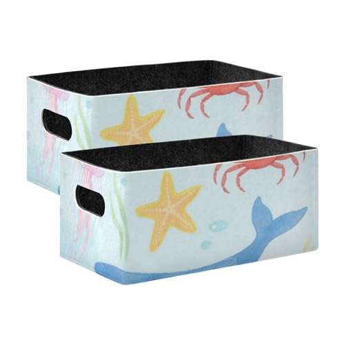 voucong Set mit 2 Aufbewahrungskörben aus blauem Walstoff für Kleiderschrank voucong Set mit 2 Aufbewahrungskörben aus blauem Walstoff für Kleiderschrank von voucong