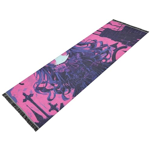 voucong Wohnzimmerläufer, waschbar, rutschfest, Waschvorleger, Läufer, Quaste, Eingangsbereich, Teppich für den Außenbereich, Terrasse, Heimdekoration, Totenköpfe, lila Terro, Anime voucong Wohnzimmerläufer, waschbar, rutschfest, Waschvorleger, Läufer, Quaste, Eingangsbereich, Teppich für den Außenbereich, Terrasse, Heimdekoration, Totenköpfe, lila Terro, Anime von voucong