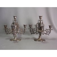 2 Vintage-Kerzenständer - Metalllegierung 1950 Mitte Des Jahrhunderts von vpcuriosities