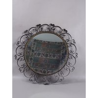 Spiegel Mit Reich Verzierten Eisen Frame-1960/1970 von vpcuriosities