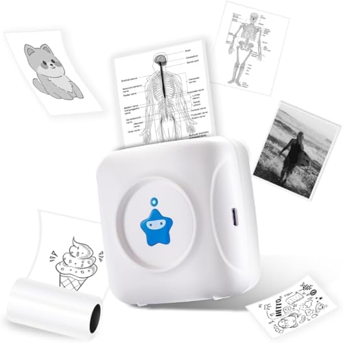 vretti TP2-Y Mini-Thermodrucker im Taschenformat, kompatibel mit Android & iOS mit 1 Etikettenrollen, Bluetooth-Drucker für iPhone, Arbeitsliste, Notizen, Fotos, Basteln vretti TP2-Y Mini-Thermodrucker im Taschenformat, kompatibel mit Android & iOS mit 1 Etikettenrollen, Bluetooth-Drucker für iPhone, Arbeitsliste, Notizen, Fotos, Basteln von vretti