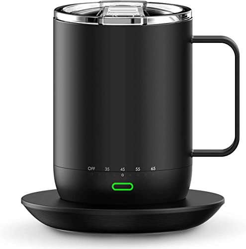 VSITOO S3 Pro Temperaturregelung Smart Mug mit Deckel, Kaffeebecher Wärmer mit Tasse für Schreibtisch Home Office, App gesteuerte beheizte Kaffeetasse, selbstheizende Kaffeetasse, 325 ml von vsitoo