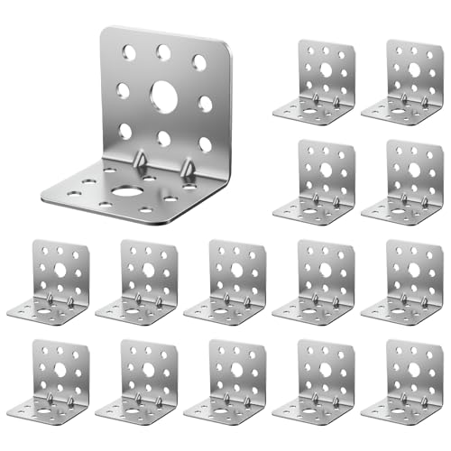 vsshe 15 Stück Winkelverbinder mit Sicke, Lochplattenwinkel 40x40x40 mm, Schwerlastwinkel aus Edelstahl Verzinkt, 90 Grad , L-förmiger Metallwinkel Stuhlwinkel für DIY-Möbelbefestigungen und Ecken vsshe 15 Stück Winkelverbinder mit Sicke, Lochplattenwinkel 40x40x40 mm, Schwerlastwinkel aus Edelstahl Verzinkt, 90 Grad , L-förmiger Metallwinkel Stuhlwinkel für DIY-Möbelbefestigungen und Ecken von vsshe