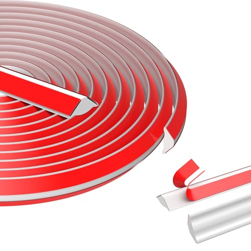 vsshe Flexible Selbstklebend Zierleisten Deckenleisten, PVC Dreieck Winkelleiste Zierleiste Selbstklebende Kantenschutzleiste für Fliesen, Küchenarbeitsplatten, Möbel (19 * 13mm 4m Weiß) von vsshe