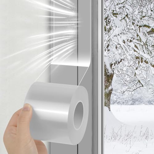 vsshe Transparent Fugendichtungsband Wasserdicht, Türen Fenster Türdichtungsstreifen, Weißes transparentes Dichtungsband, für Türen und Fenster & Glasfugen 70mmX10m von vsshe