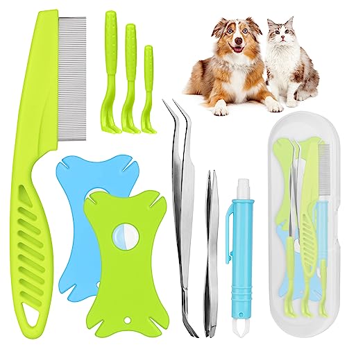 vsshe Zeckenentferner Set Für Hunde Katze, 6er Set Zeckenheber Werkzeugset Zeckenkarte mit Vergrößerungsglas mit 3 x Zeckenentferner 1x Zeckenpinzette mit Feder 1x Edelstahlpinzette 1 x Lupe und Kamm vsshe Zeckenentferner Set Für Hunde Katze, 6er Set Zeckenheber Werkzeugset Zeckenkarte mit Vergrößerungsglas mit 3 x Zeckenentferner 1x Zeckenpinzette mit Feder 1x Edelstahlpinzette 1 x Lupe und Kamm von vsshe