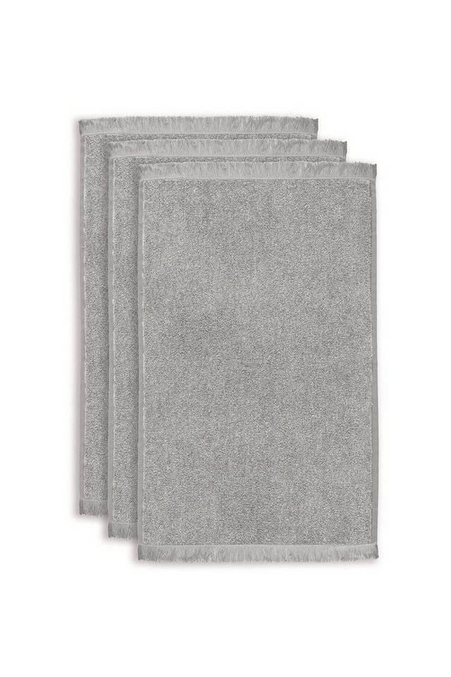 vtwonen Gästehandtuch Gästetuch Groove Anthracite 30x50 Set a 3 Stk grau, Frottier (3-St), Gästetuch Gäste Handtuch von vtwonen