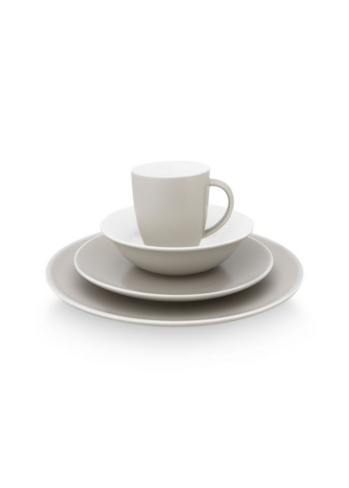 vtwonen Teller Vtwonen Geschirr Set Dinnerware Raw Matt, 16- teilig, flex white von vtwonen