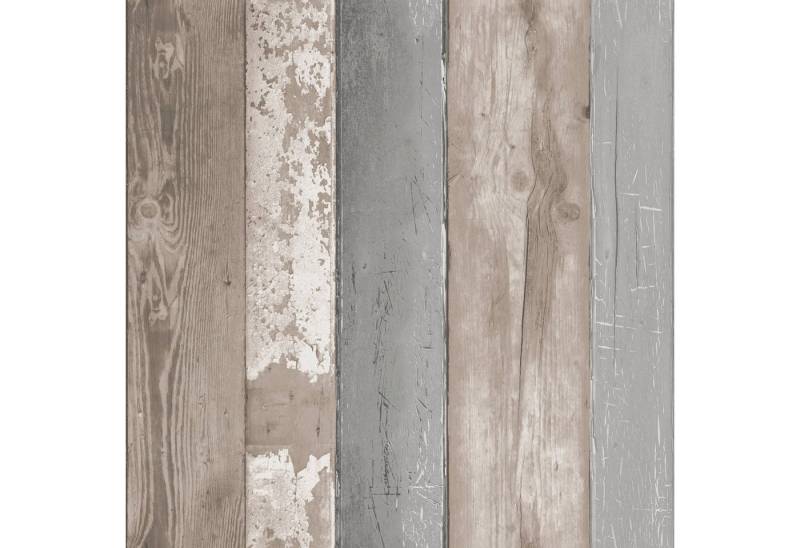 vtwonen Vliestapete Holzbohlen, Holz, (1 St), Grau - 10m x 52cm von vtwonen