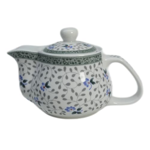 Teekanne aus Porzellan, 500 ml, mit herausnehmbarem Edelstahl-Teesieb (Blume) von vv8oo