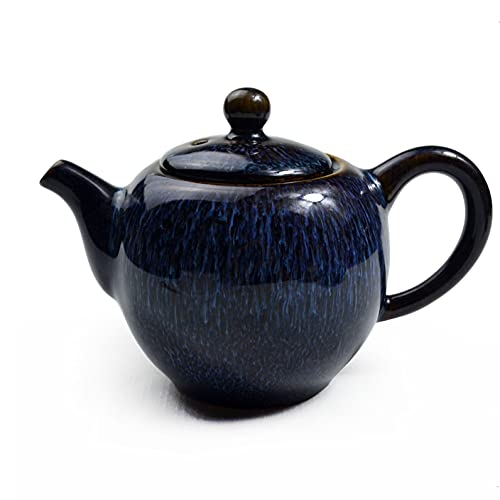 Porzellan-Teekanne, 266 ml, traditionelles chinesisches Handwerk, farbige Glasur, Keramik-Teekanne für Gongfu-Tee-Set von vv8oo