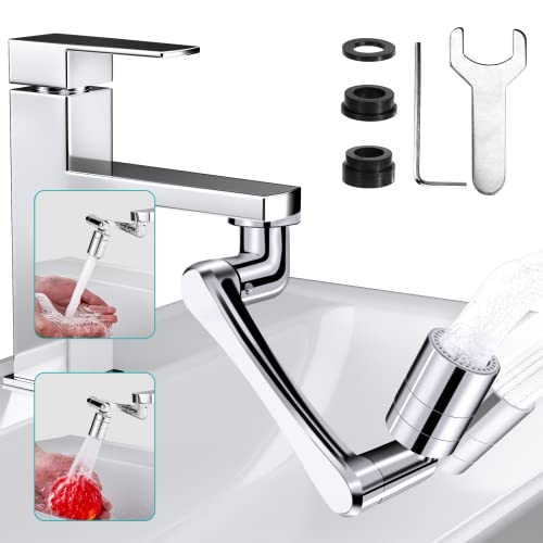 Wasserhahn Verlängerung, 1440° Drehbar Wasserhahn Luftsprudler mit Spritzfilter, Drehbarer Multifunktionaler Verlängerungshahn, Universal Perlatoren, Wasserhahn Aufsatz Schwenkbar für Küche Bad von vvhippo