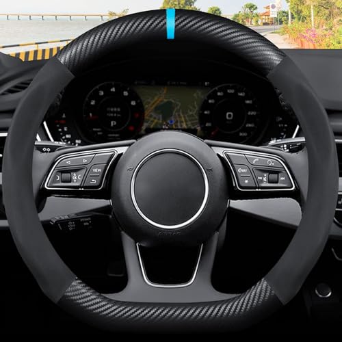 lenkradbezug für Mercedes Benz A-Klasse Limousine 4 (IV) V177 AMG I 2019-2023, lenkradbezug leder,auto lenkradbezug,Anti-rutsch Atmungsaktives Lenkradbezug,Atmungsaktiv Auto Lenkrad Schutzhülle von vvvyfx