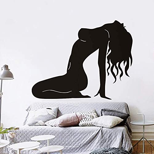 wZUN 2pcs Sexy Frau Wandtattoo nackt Sex Dame Pose Silhouette Vinyl Aufkleber 54X42cm von wZUN