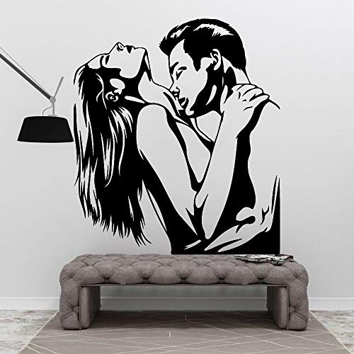 wZUN Romantische Frau Mann sexy Wandaufkleber Schlafzimmer Dekoration Wohnzimmer TV Hintergrund Vinyl Wandtattoo 42X34cm von wZUN
