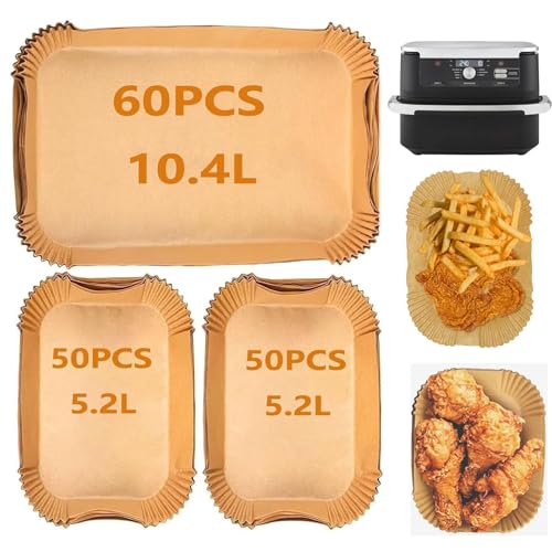 160 Stück Backpapier für Heißluftfritteuse Ninja AF500EU AF500EUCP 10.4L, Cecotec 9000, COSORI TwinFry XXL 10L, 100 Stück Airfryer Backpapier für 5.2L, 60 Stück Heißluftfritteuse Zubehör für 10.4L/10L 160 Stück Backpapier für Heißluftfritteuse Ninja AF500EU AF500EUCP 10.4L, Cecotec 9000, COSORI TwinFry XXL 10L, 100 Stück Airfryer Backpapier für 5.2L, 60 Stück Heißluftfritteuse Zubehör für 10.4L/10L von waabose
