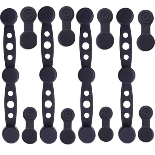 Magnetische Silikonschnallen für Heißluftfritteusen, 12 Stück Magnete für Heißluftfritteuse für Backpapiereinlagen, Lebensmittelechtes Silikon, Küchenzubehör mit langen und kurzen Clips (Schwarz) von waabose
