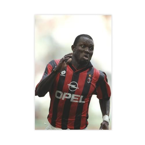 waajsp George Weah Leinwandbild, Wandkunst, Wandbild für Wohnzimmer, Schlafzimmer, 20 x 30 cm von waajsp
