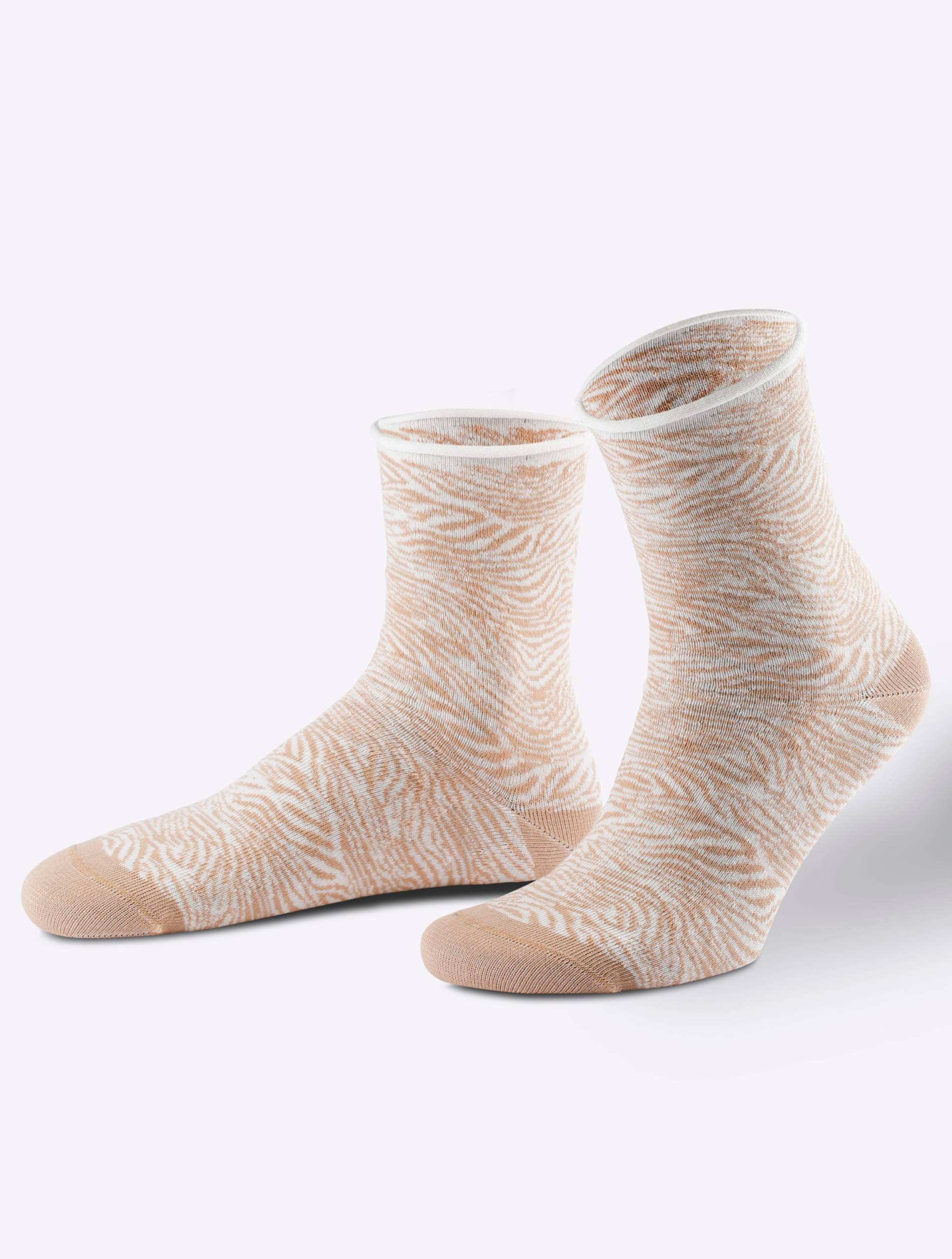 Damen-Socken in camel-gemustert von wäschepur von wäschepur