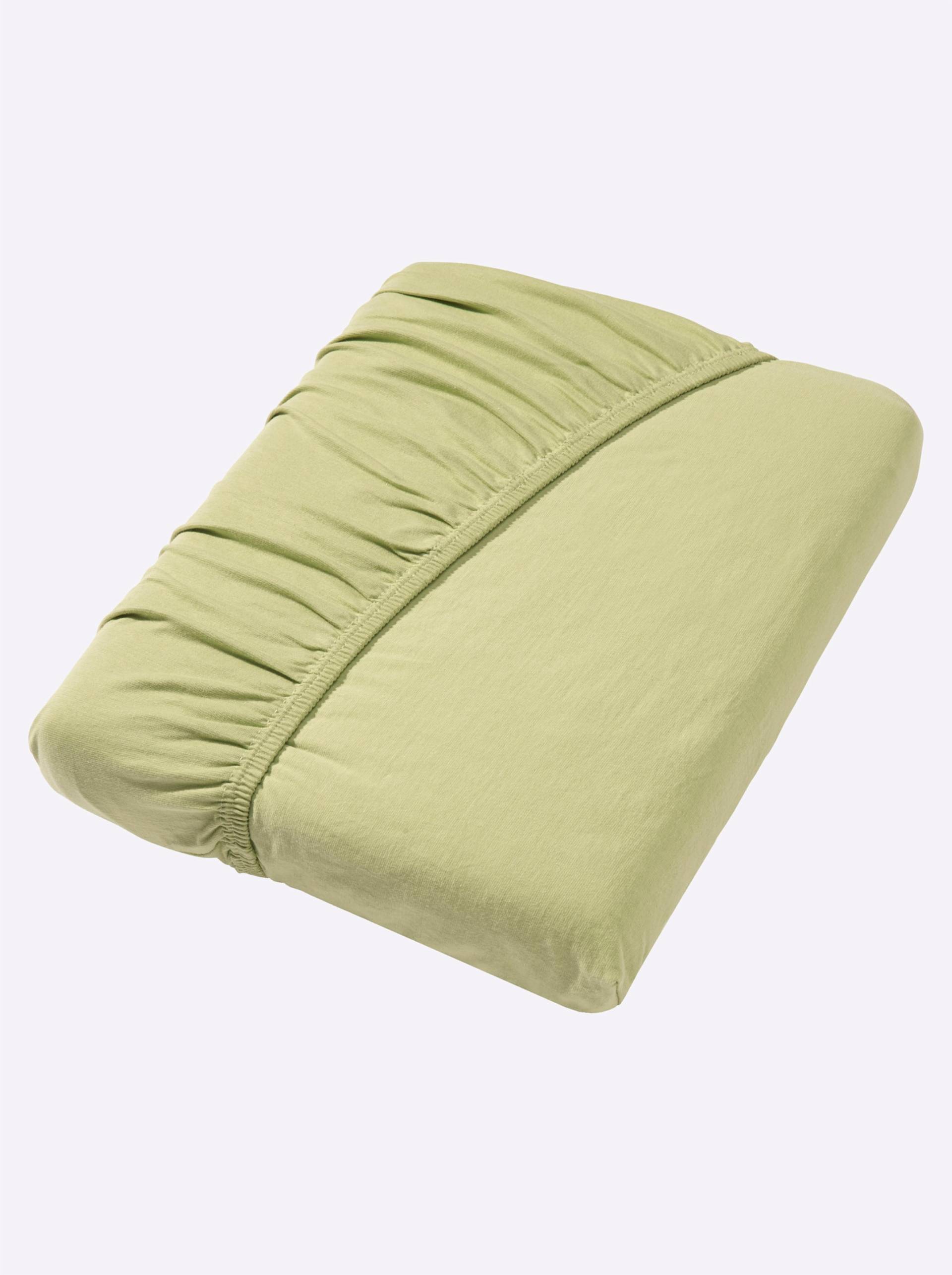 Spannbetttuch in lindgrün von wäschepur von wäschepur