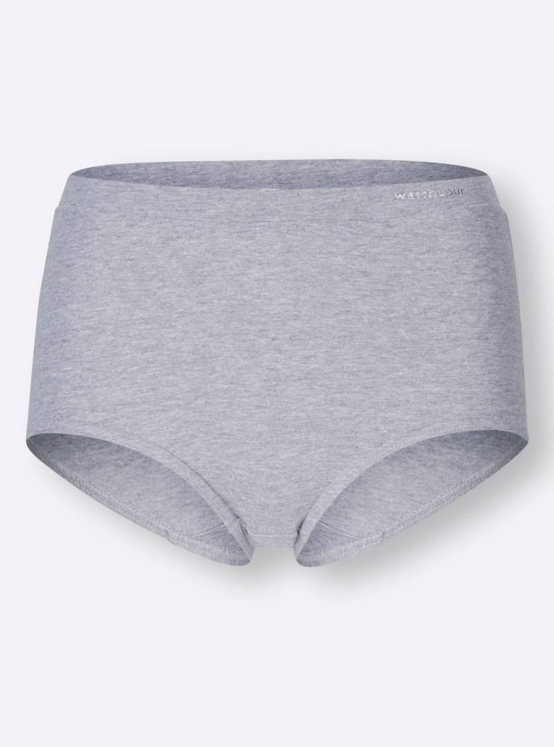 Taillenslip in 2x weiß + 2x grau-meliert von wäschepur von wäschepur